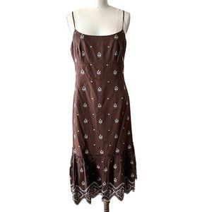 Ann Taylor Floral Embroidery Midi Dress